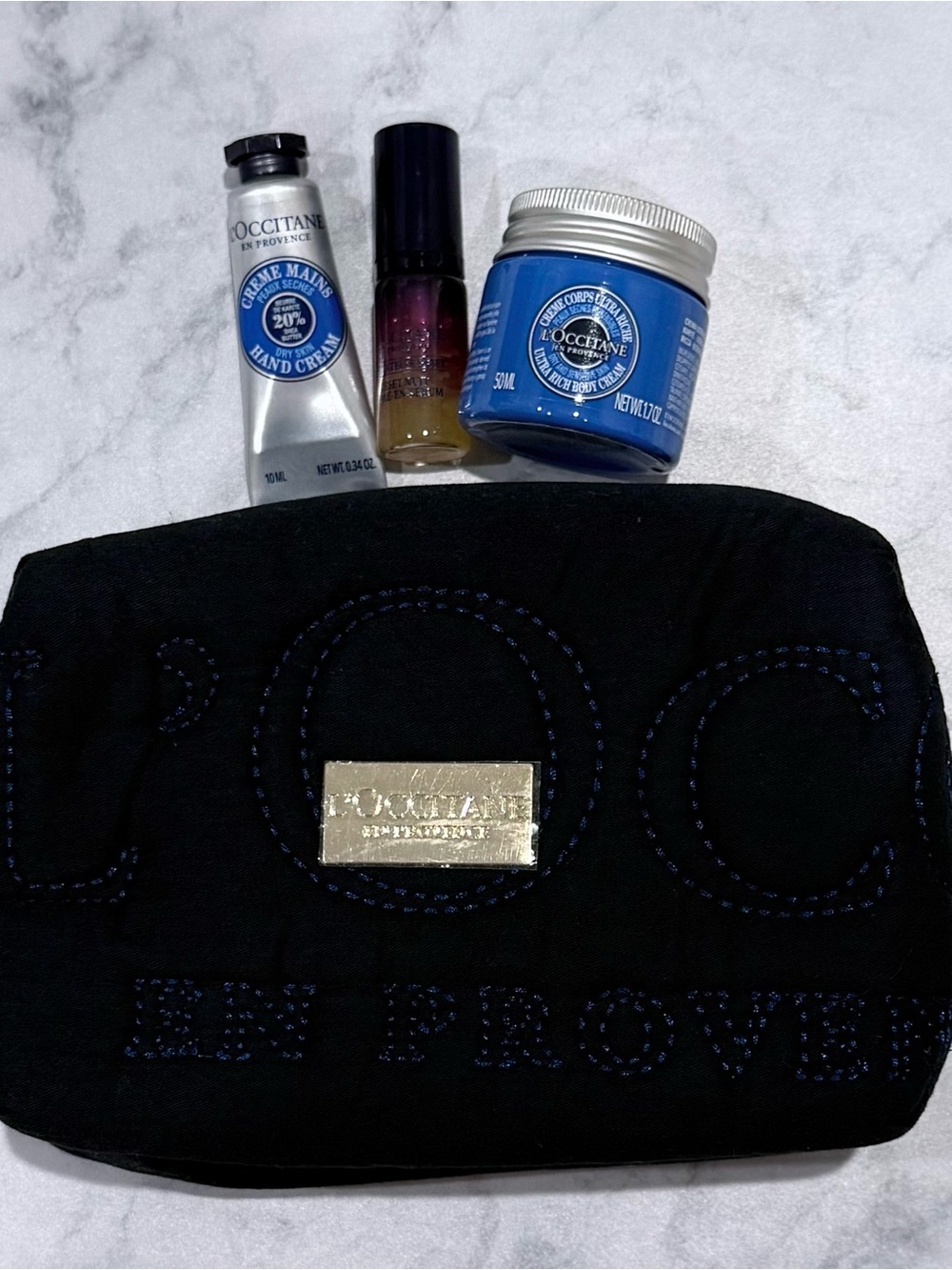 L’Occitane Cosmetic Bag & skincare set